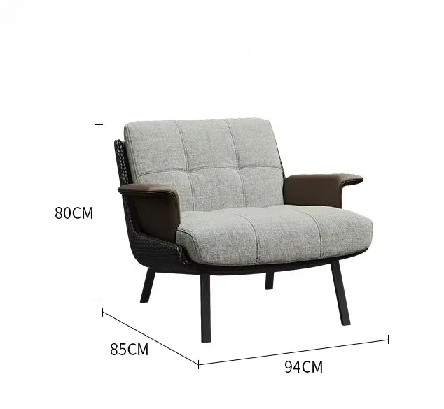 Fauteuil de designer ergonomique au style de luxe italien – Fauteuil élégant et minimaliste avec accoudoirs pour meubles de maison modernes 