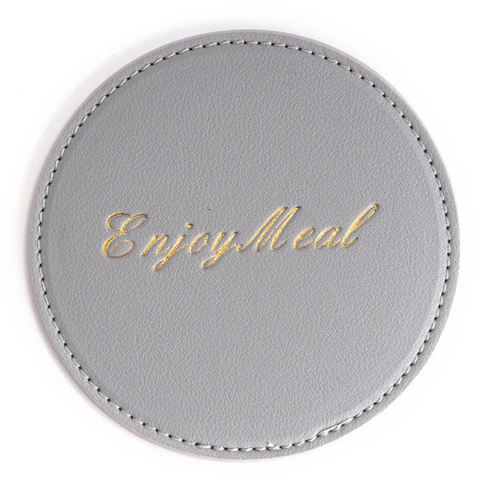 Runder Untersetzer aus Kunstleder – Wasserdicht & Hitzebeständig | Moderner PU-Leder Getränkeuntersetzer für Tisch & Zuhause