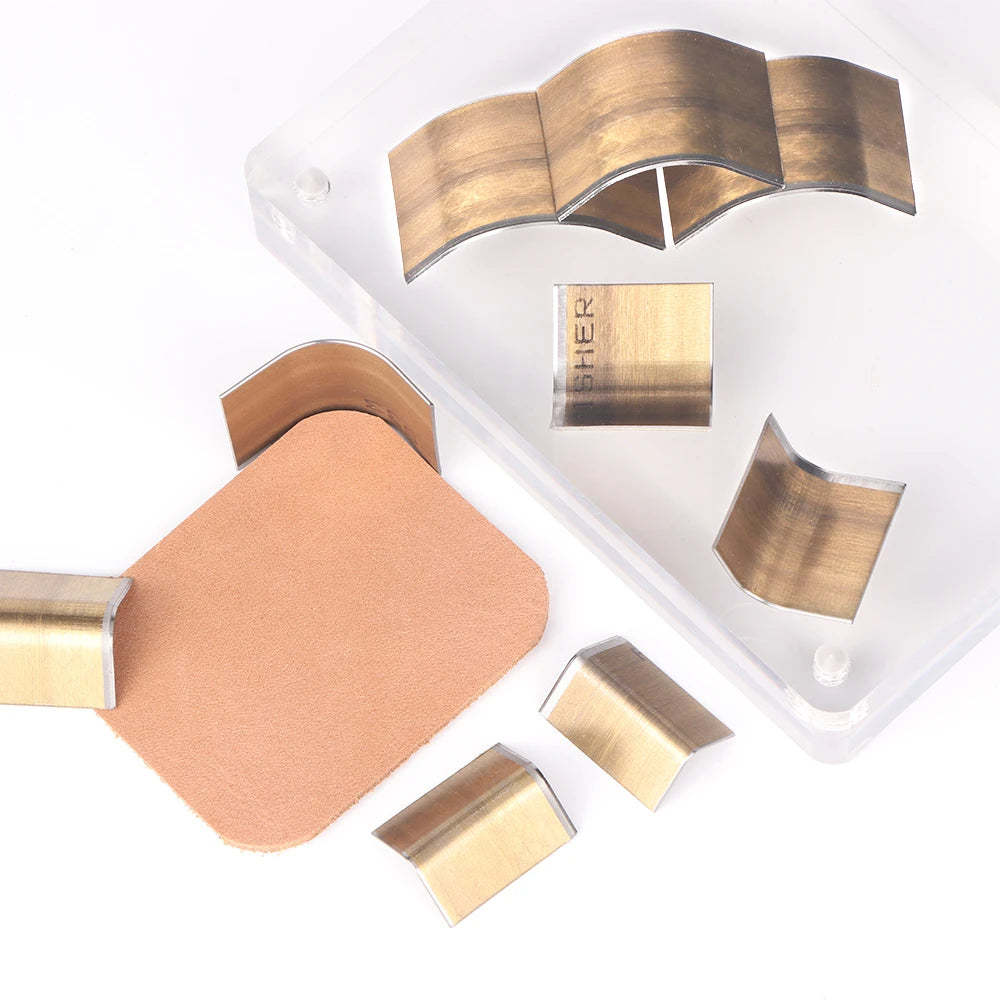 QJH Kit de poinçons en cuir – Outils de poinçonnage d'angle haut de gamme en acier au carbone pour outils à main, couteaux et sacs (R2–R18)