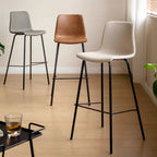 Moderner Leder Barstuhl mit Armlehnen – Höhenverstellbarer & drehbarer Designer-Barhocker für Wohnzimmer, Empfangstheke & Salon