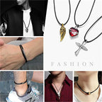 Wasserfeste geflochtene Lederkette 40–65 cm – Gewachste Lederkordel mit Edelstahl-Karabiner für Damen &amp; Herren (1–3 mm)