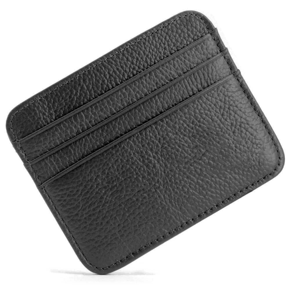 Echtes Leder Kartenetui Slim – Dünner Business Kartenhalter aus Lammleder für Kreditkarten &amp; Ausweise