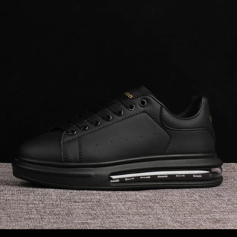 HUISONG Herren Sneakers – Designer Casual Schuhe aus Leder, Plattform-Sneaker, modisch & komfortabel für Alltag und Walking