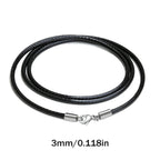 Wasserfeste geflochtene Lederkette 40–65 cm – Gewachste Lederkordel mit Edelstahl-Karabiner für Damen &amp; Herren (1–3 mm)