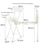 ZJMZYM Klappbarer Barhocker aus PU – Moderner, platzsparender Faltstuhl mit Rückenlehne für Küche, Café & kleine Räume