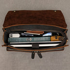 Luufan Herren Aktentasche aus echtem Rindsleder – Business Laptoptasche für 14 Zoll Laptop, elegante Leder-Briefcase im Vintage-Stil