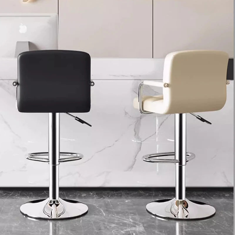 Designer Leder Barhocker in Schwarz – Moderner minimalistischer Barstuhl, ergonomisch & komfortabel für Bar, Schlafzimmer und Gewerbe