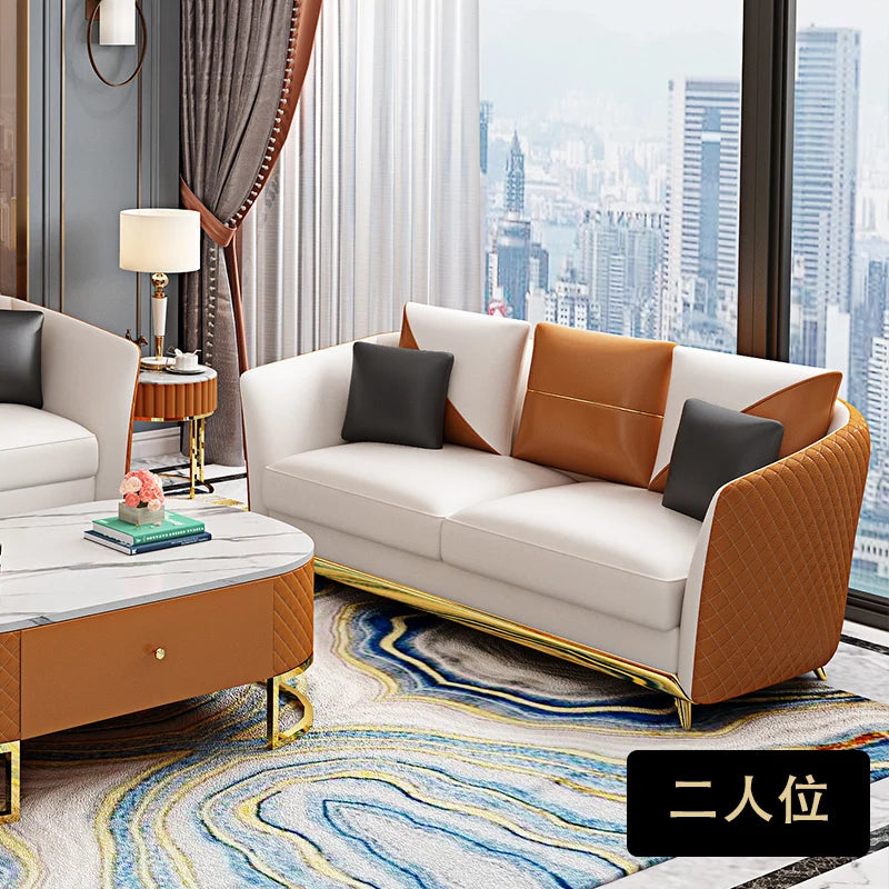 Luxuriöses Designer Ledersofa aus Echtleder – Modernes L-/U-Form Sofa im italienischen Stil, individuell konfigurierbare Wohnlandschaft für das Wohnzimmer