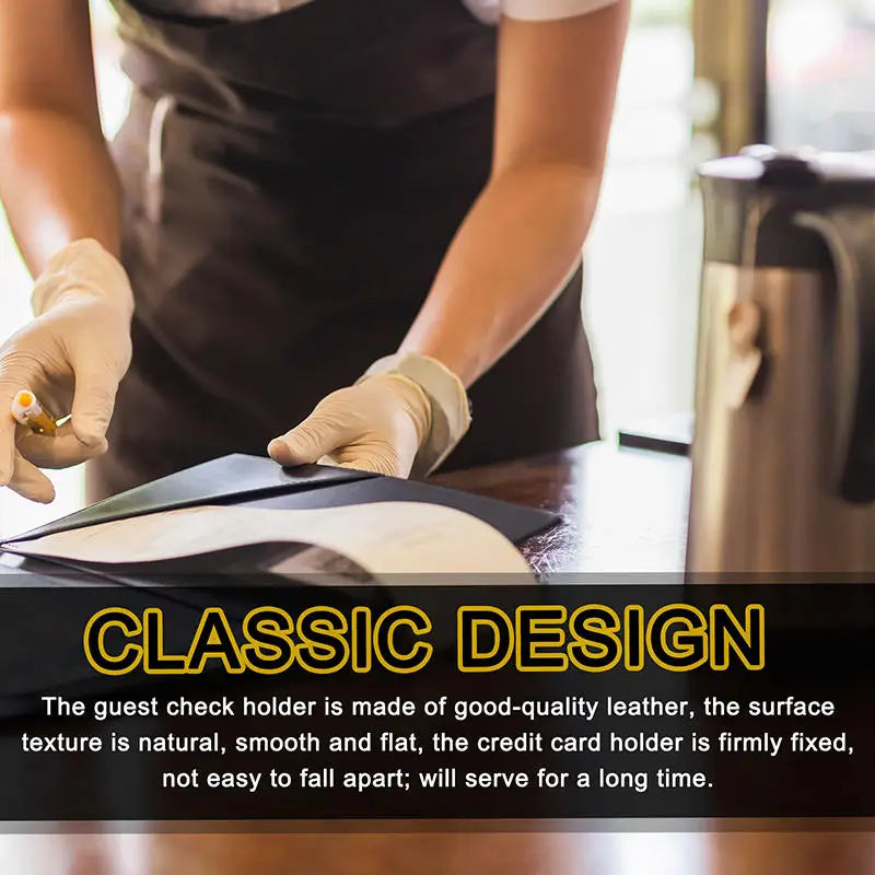 Leder Check Presenter für Restaurant &amp; Gastronomie – Eleganter Gästerechnungs- &amp; Kartenhalter 