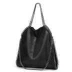 Damen Handtasche mit Kette – Fashion PU-Leder Bucket Bag, Schulter- & Crossbody Tasche, Groß und Tragbar