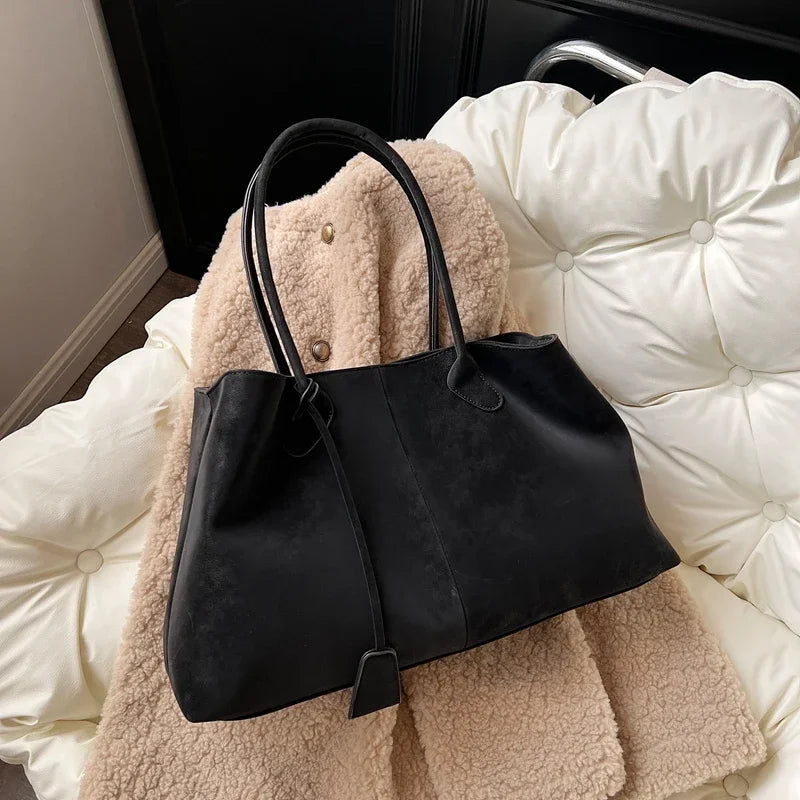LEFTSIDE Grand sac fourre-tout en cuir PU – Sacs à main rétro Y2K pour femmes, sacs à main solides 2024 