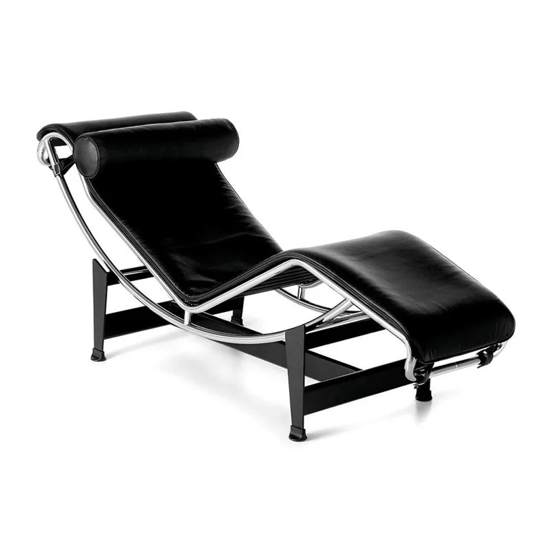 Moderner Luxus Leder-Relaxsessel – Designer Lounge- & Recliner Chair aus Edelstahl für Wohnzimmer, Schlafzimmer & Salon