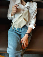 Luxuriöse Damen Bauchtasche aus Echtem Leder – Riñonera con forma de barril de diseñador y Gürteltasche para mujeres