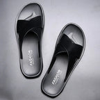 YBQJOO Herren Sommer Leder Sandalen – Vintage Gladiator Sandalen aus echtem Rindsleder, bequeme Casual Flats &amp; Beach Slipper 