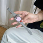 Elegante pulsera de cuero con bucle para Apple Watch de mujer – Correa de cuero de gran calidad de 38–46 mm y 49 mm para las series 1–11, SE y Ultra