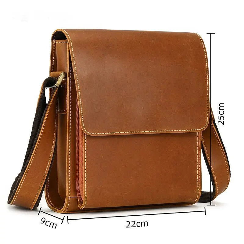 Newsbirds Vintage Herren Leder-Aktentasche – Crazy Horse Laptop Messenger Bag für Büro & Freizeit