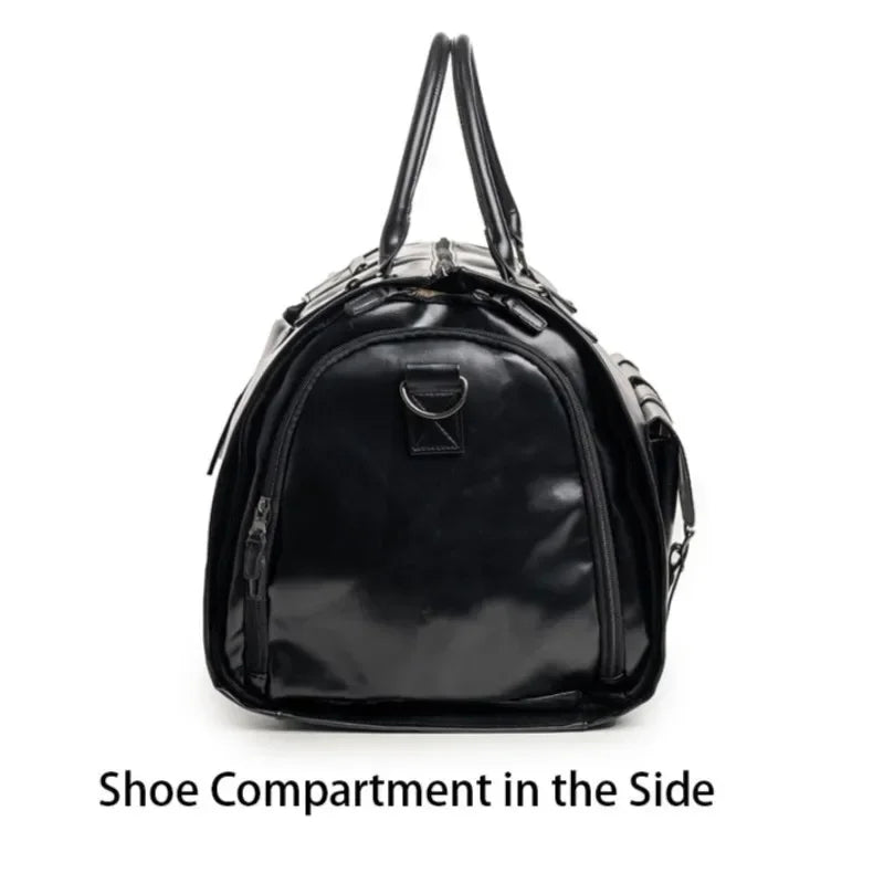 2025 Herren Business Reiseanzugtasche aus PU-Leder – Wasserdichte 2-in-1 Garment & Duffle Bag, große Handgepäck Reisetasche für Kleidung