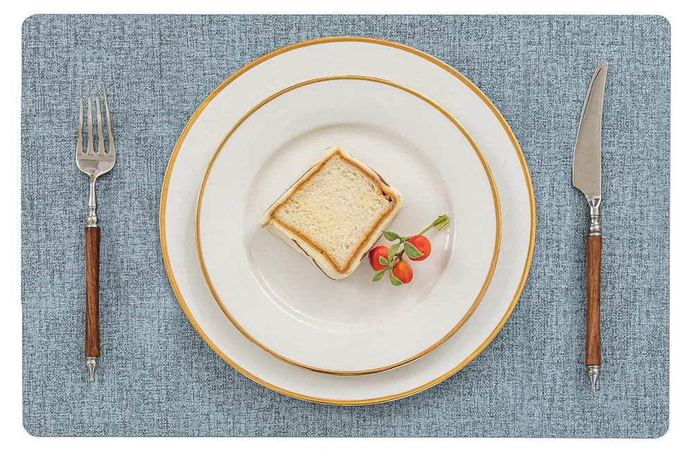 Beidseitige Kunstleder Tischsets – Hitzebeständige, wasserdichte & rutschfeste Platzmatten für Küche & Esszimmer (quadratisch)