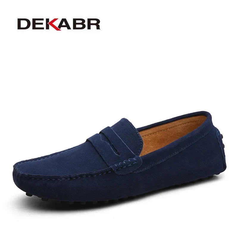 DEKABR Herren Loafer aus echtem Rindsleder – Bequeme Slip-On Mokassins & Driving Shoes in großen Größen bis 49