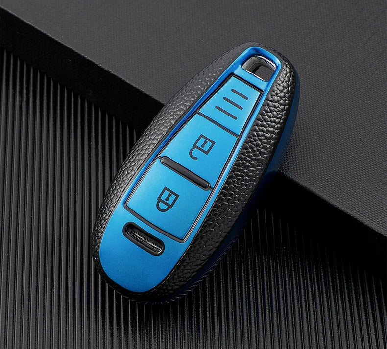 TPU Leder Autoschlüssel Hülle für Suzuki – Smart Key Cover mit Schlüsselanhänger für Baleno, Swift, Vitara, SX4 S-Cross, Ertiga & mehr