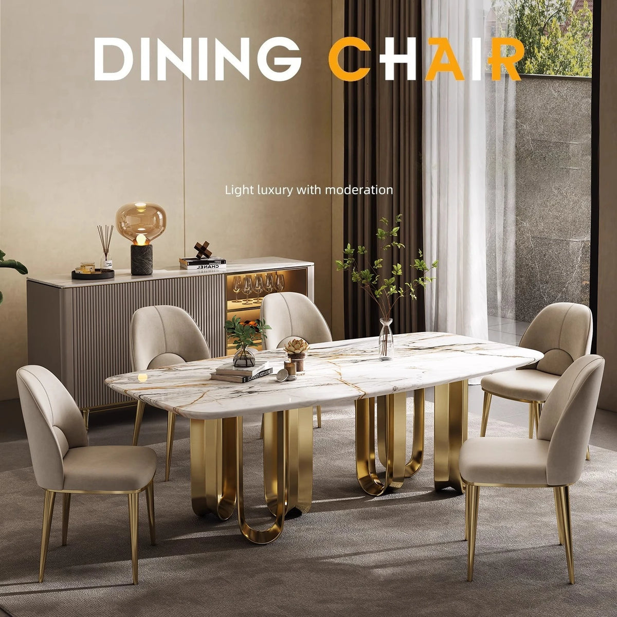 Leder Design Esszimmerstuhl – Moderner nordischer Dining Chair aus Echtleder im Light-Luxury-Stil für Zuhause & Restaurant