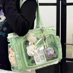 Y2K Ita Bag Damen – Sac fourre-tout transparent et bandoulière au style japonais Lolita, grand sac fourre-tout DIY Display 