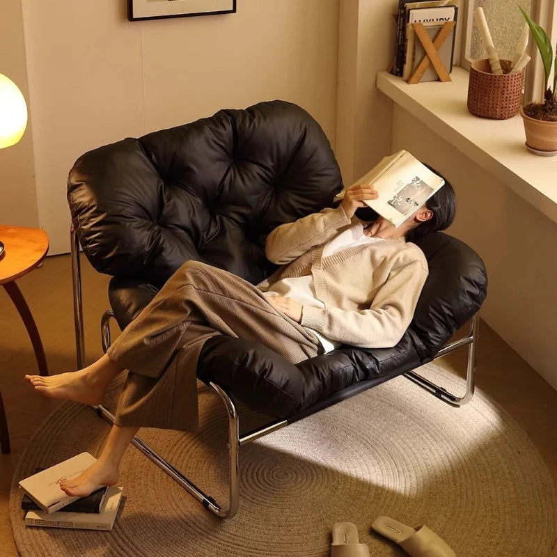 Verstellbarer Leder-Relaxsessel für Wohnzimmer – Komfortabler Einzelsessel mit Armlehnen, ergonomischer Rückenlehne & modernem Design