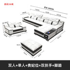 Modernes Luxus Ecksofa en Leder – Canapé multifonctionnel en forme de L, canapé d'immersion design minimaliste pour femmes de style