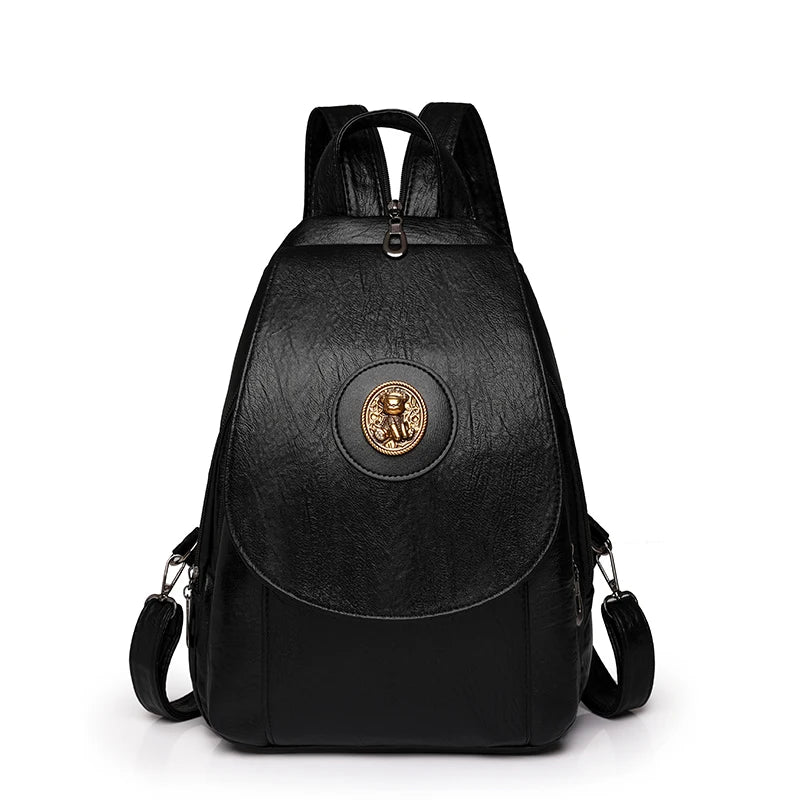 LANYIBAIGE Damen Anti-Diebstahl Rucksack – Moderner Lederlook Backpack für Schule & Alltag, multifunktionale Schulter- und Brusttasche für Mädchen