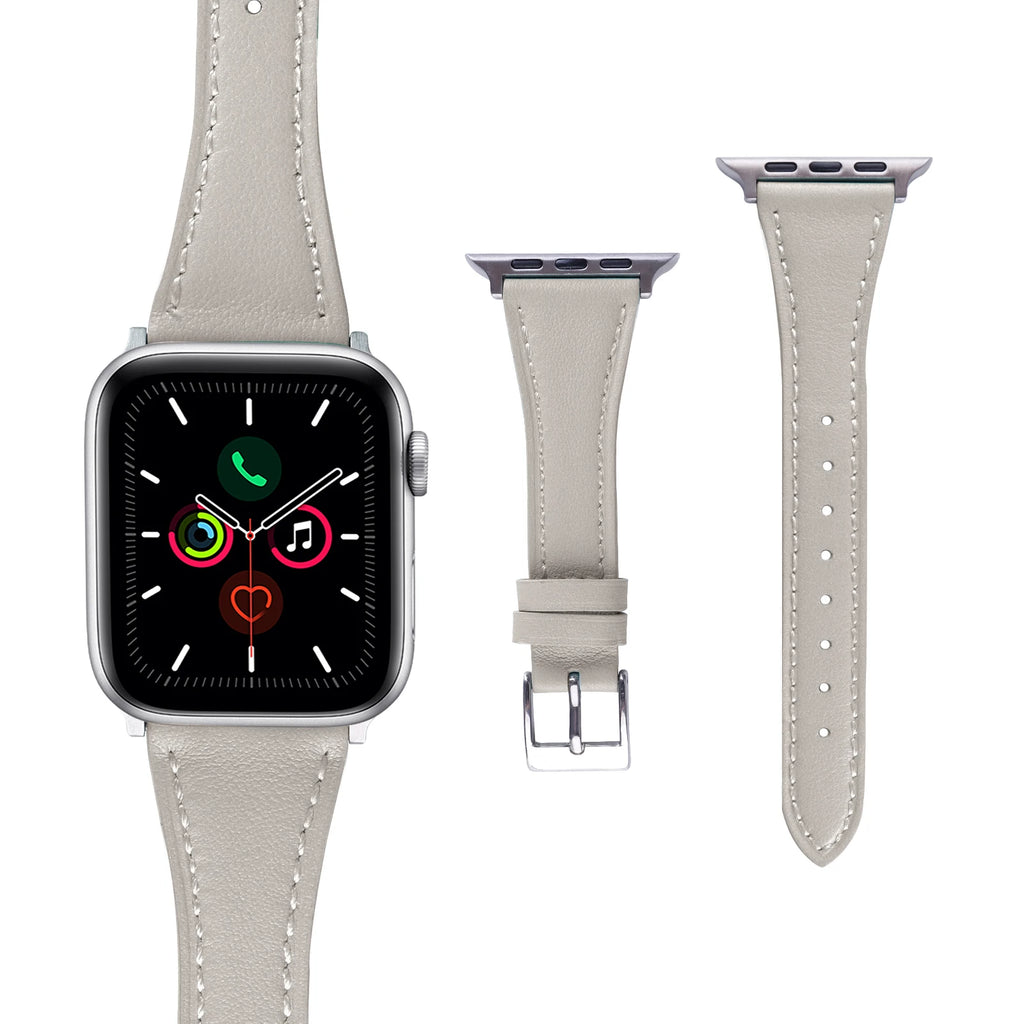 Elegante pulsera de cuero con bucle para Apple Watch de mujer – Correa de cuero de gran calidad de 38–46 mm y 49 mm para las series 1–11, SE y Ultra