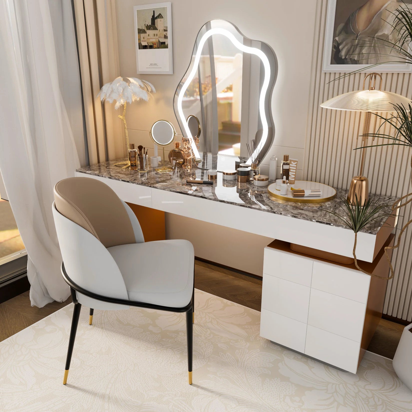 LUVODI Luxus Set aus 2 Esszimmerstühlen aus Mikrofaserleder – Gepolsterte Dining Chairs mit Armlehnen für Küche, Wohnzimmer & Arbeitszimmer