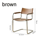 Sillón S34 – Freischwingender Bauhaus Armlehnstuhl aus PU Sattelleder &amp; Edelstahl für Wohnzimmer