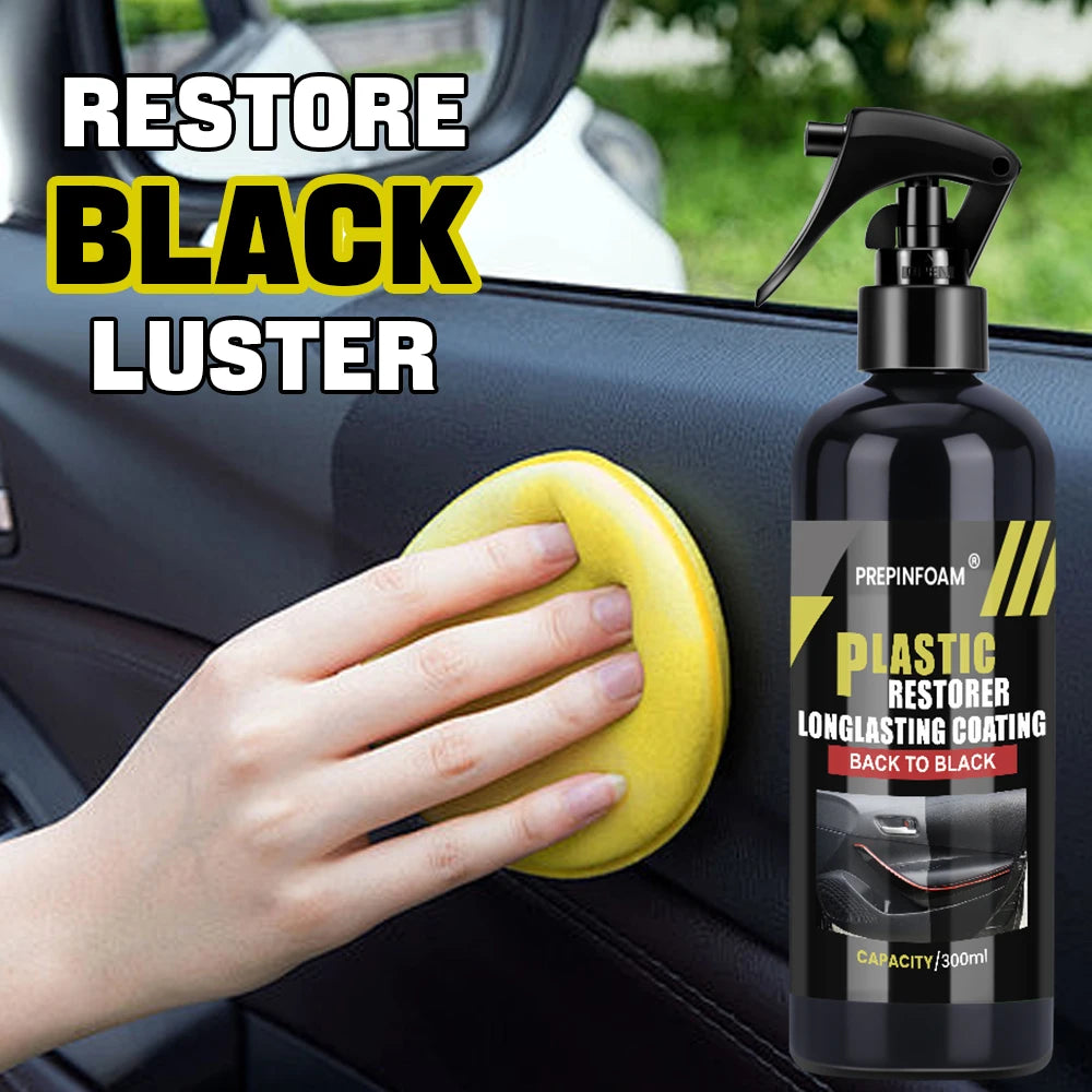 Spray pour restaurateur d'art et de cuir automobile – Tiefenpflege, Glanz &amp; Farbauffrischer « Back to Black » pour les intérieurs et les extérieurs