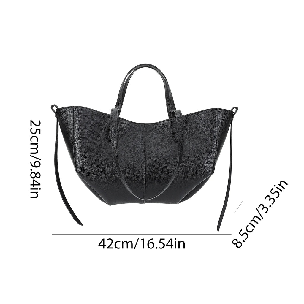 VKTECH Damen PU-Leder Underarm Bag – Große Kapazität Tote Bag mit Matching Clutch, Elegante Schultertasche für Alltag & Pendeln