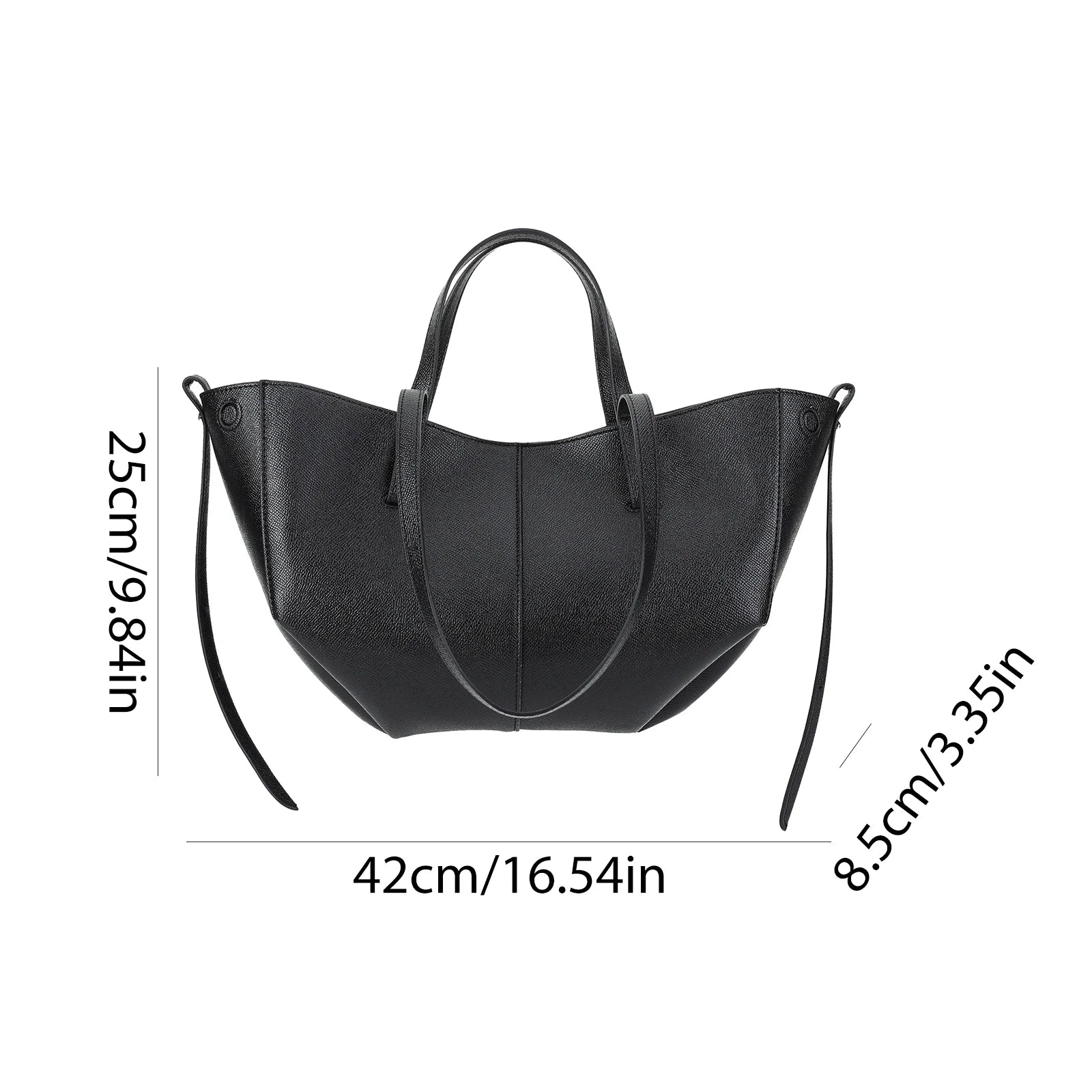 VKTECH Damen PU-Leder Underarm Bag – Große Kapazität Tote Bag mit Matching Clutch, Elegante Schultertasche für Alltag & Pendeln