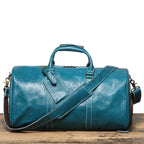 LEATHFOCUS Vintage Leder Reisetasche – Geprägte Duffle Bag aus echtem Rindsleder, große Business-, Wochenend- &amp; Sporttasche für Damen &amp; Herren