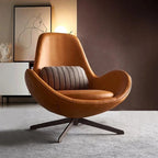 Moderner Drehbarer Lounge Chair aus PU-Leder mit Metallfuß – Komfortabler Relaxsessel für Wohnzimmer, Apartment & Hotel