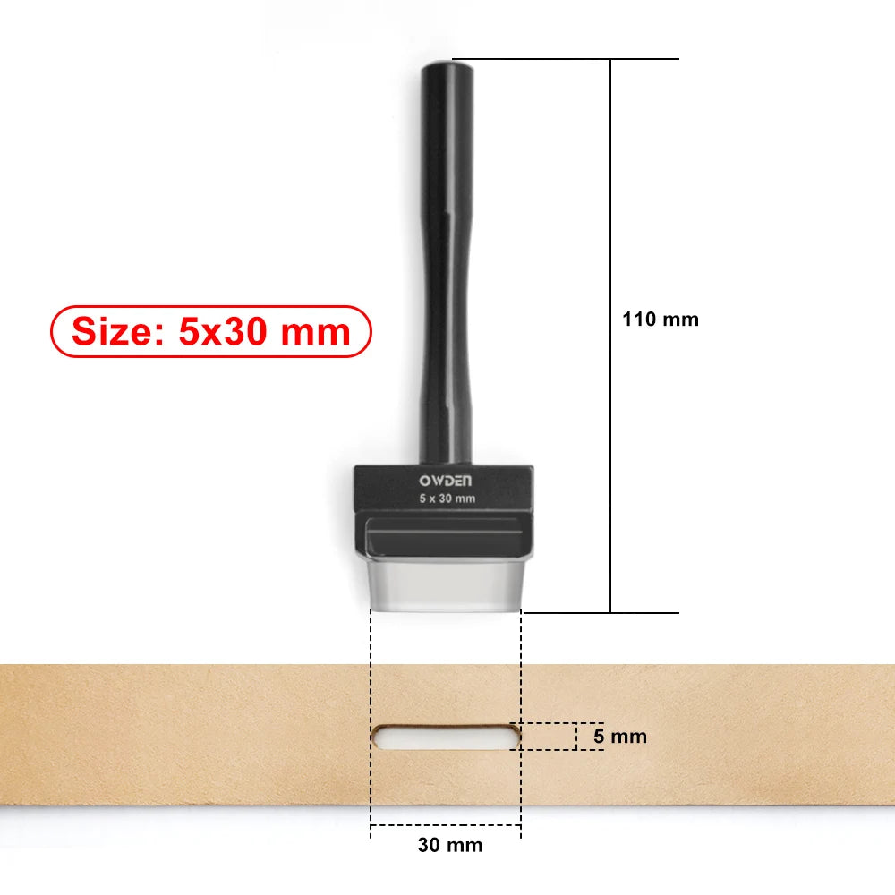 OWDEN Oblong Lederloch Stanzen Set – Ovale Hohlstanzer aus High-Carbon-Stahl für Gürtel, Riemen & Lederarbeiten (19 Größen)
