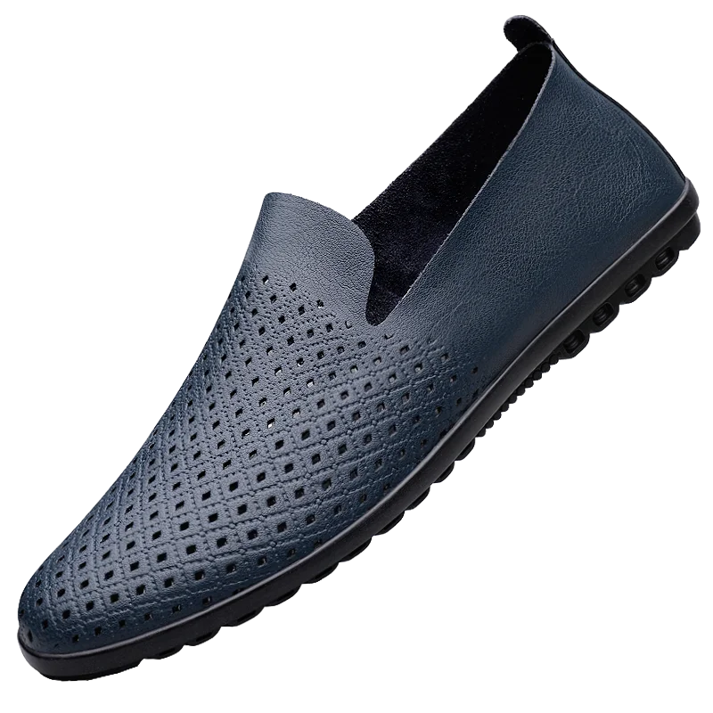 Herren Loafer aus echtem Leder – Atmungsaktive Slip-On Mokassins im italienischen Stil, Sommer Schuhe bis Übergröße 50/51