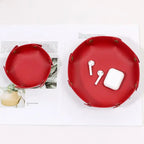 Nordische Leder Ablageschale – Faltbarer Desktop Organizer für Schlüssel, Schmuck & Kosmetik