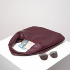 Vintage Faux Woven Leather Shoulder Bag – Damen Handtasche, Große Halbmond Tote Bag mit Reißverschluss, Alltag & Pendeln