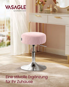 VASAGLE Make-up Hocker aus PU-Leder – Höhenverstellbarer 360° Drehstuhl mit extra dicker Polsterung für Schlafzimmer & Schminktisch
