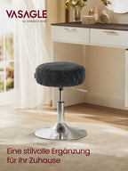 VASAGLE Make-up Hocker aus PU-Leder – Höhenverstellbarer 360° Drehstuhl mit extra dicker Polsterung für Schlafzimmer & Schminktisch