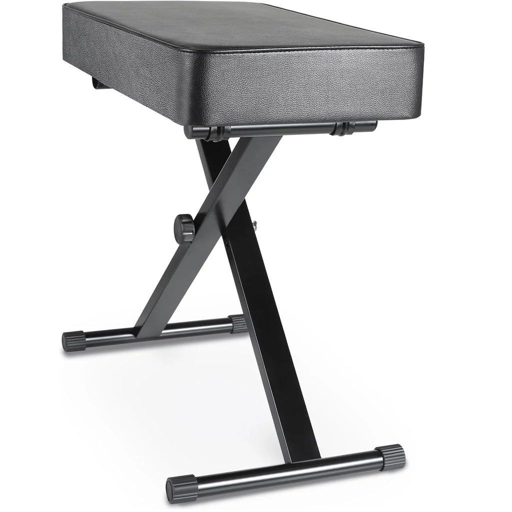 Klappbarer Klavierhocker mit 8 cm PU-Polster – Höhenverstellbarer X-Keyboard-Stuhl in Schwarz, stable &amp; komfortabel