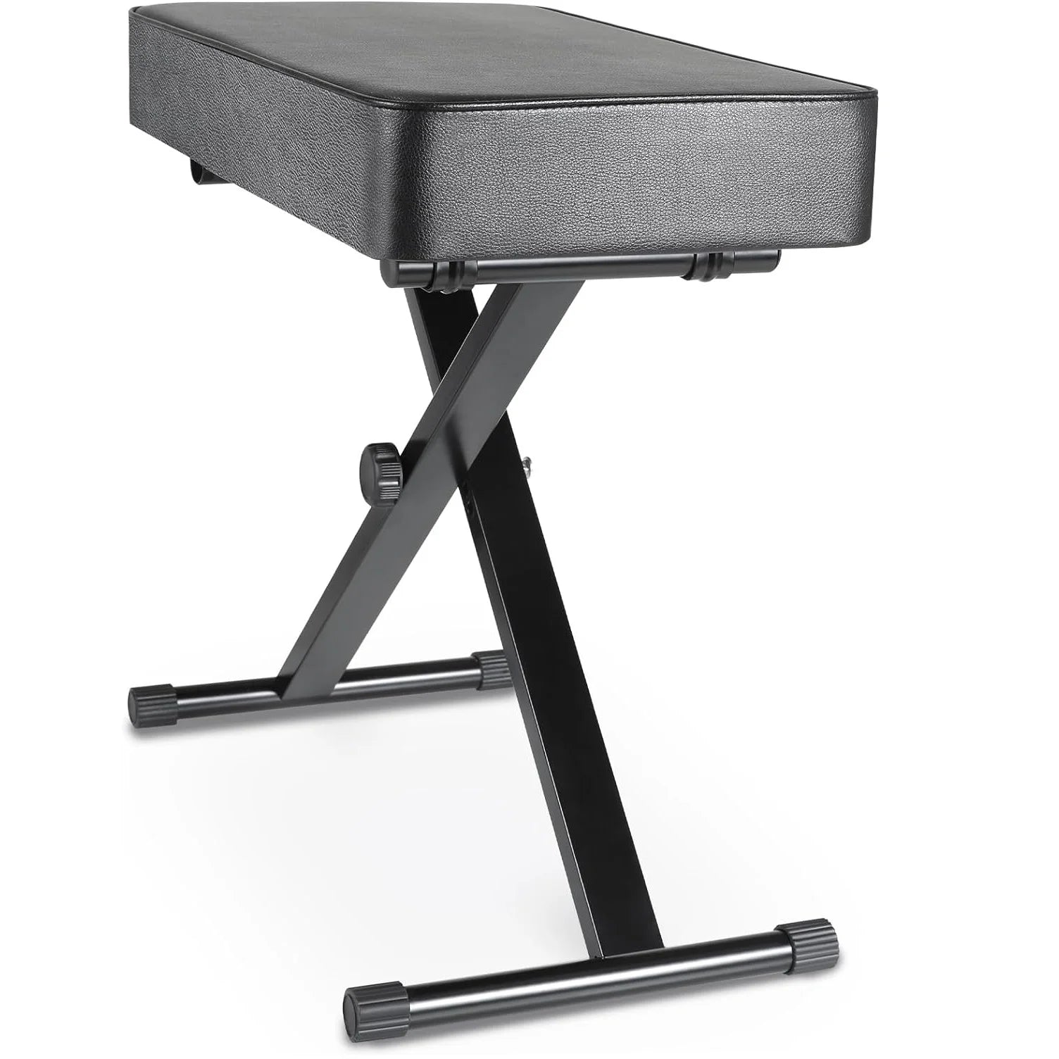 Klappbarer Klavierhocker mit 8 cm PU-Polster – Höhenverstellbarer X-Keyboard-Stuhl in Schwarz, stabil & komfortabel