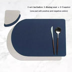 Runde Kunstleder Tischsets & Untersetzer – Rutschfeste, beidseitige Platzmatten im europäischen Stil für Restaurant, Hotel & Zuhause