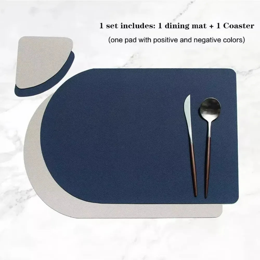 Runde Kunstleder Tischsets & Untersetzer – Rutschfeste, beidseitige Platzmatten im europäischen Stil für Restaurant, Hotel & Zuhause