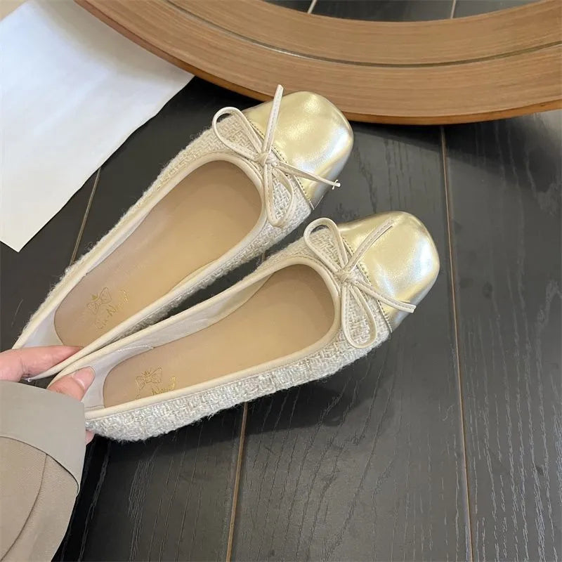 Ballerines pour femmes pour l'herbe et les fruits – Classiques en cuir plat avec des pointes, même des chaussures à enfiler dans un style décontracté
