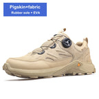 HUMTTO Herren Leder Sneaker – Luxus Outdoor Hiking Boots, Atmungsaktive Wander- und Trekking-Schuhe, Rutschfest & Wasserabweisend