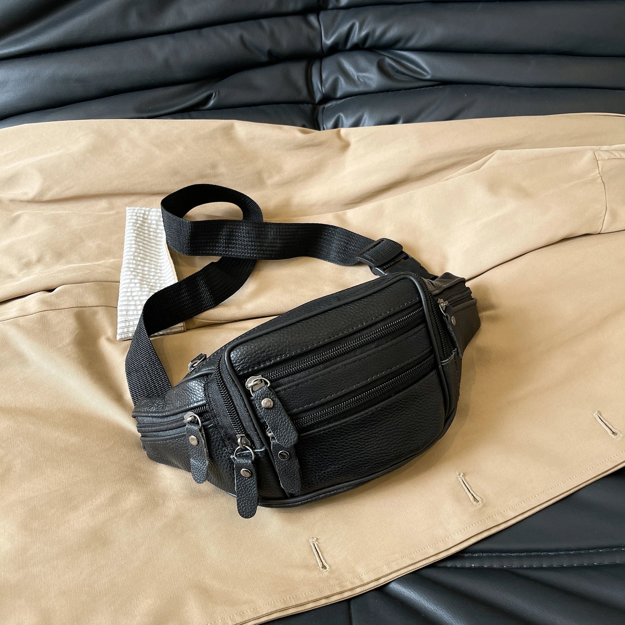 AEROCANDY Damen Leder Bauchtasche – Fashion Fanny Pack, Casual Crossbody & Chest Bag aus Echtem Leder